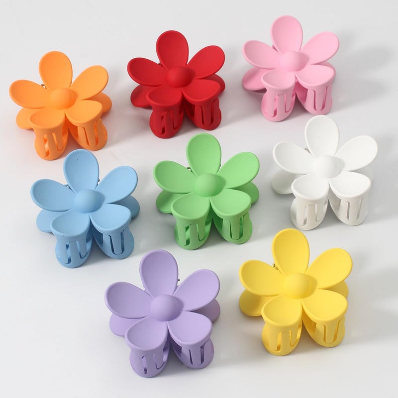 Merdia Hair Flower Claw Clips Matte Jaw Flower Claw Clips for Women | Hair Clips for Thin Hair with Non Slip Strong Hold Small Hair Clips | Hair Barrettes for Women | Hair Accessories (8 Pcs (Pack of 1)) - Image 3